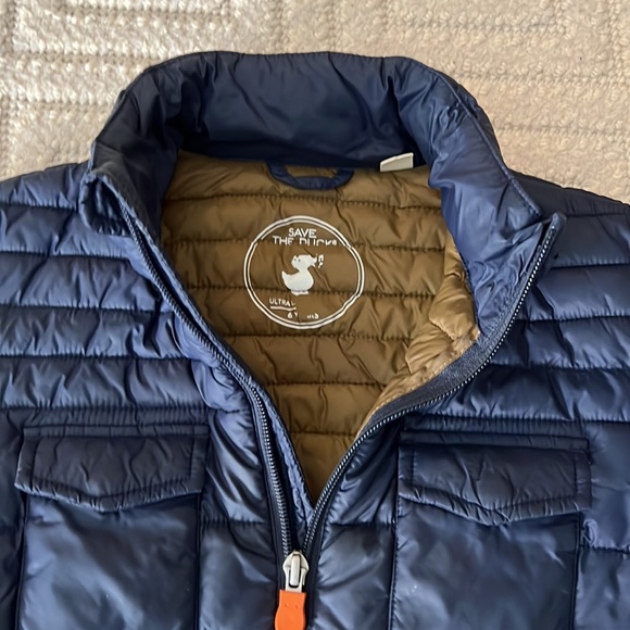 Boys Navy Blue Save the Duck lightweight puffer jacket - Picture 3 of 4